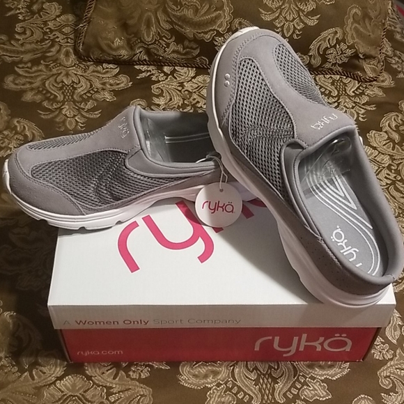 Ryka Shoes - Ryka gray and white backless sneakers